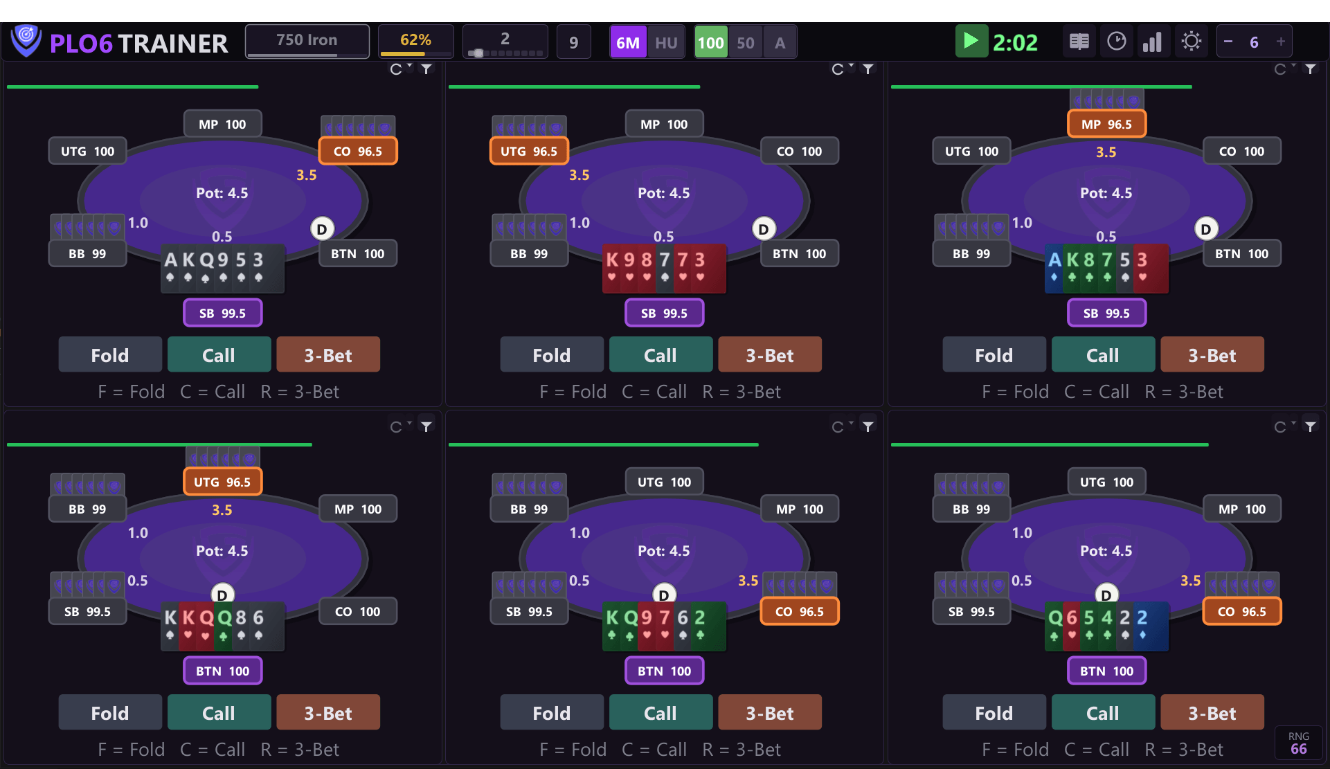 PLO6 Preflop Trainer Preview